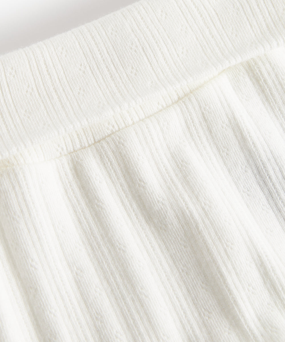 Hvide pointelle bukser til baby