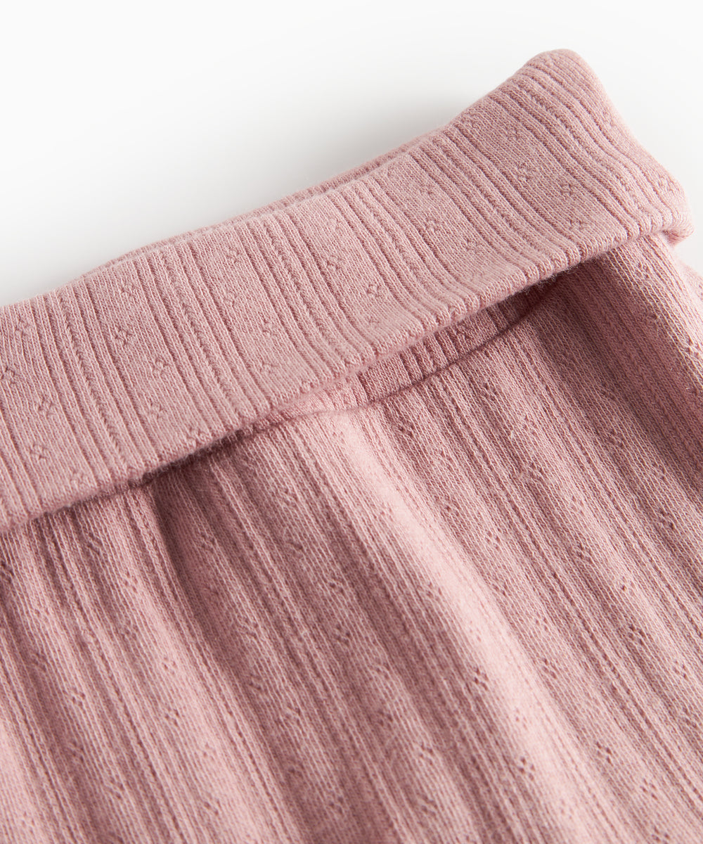 Rosa pointelle bukser til baby