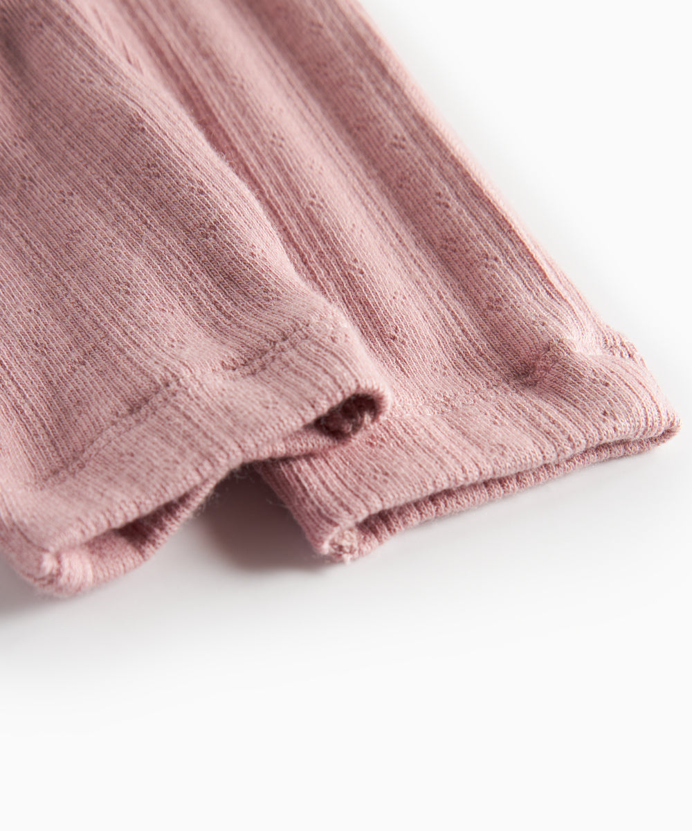 Rosa pointelle bukser til baby