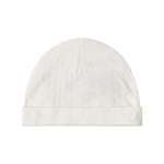 Hvid pointelle hue til baby