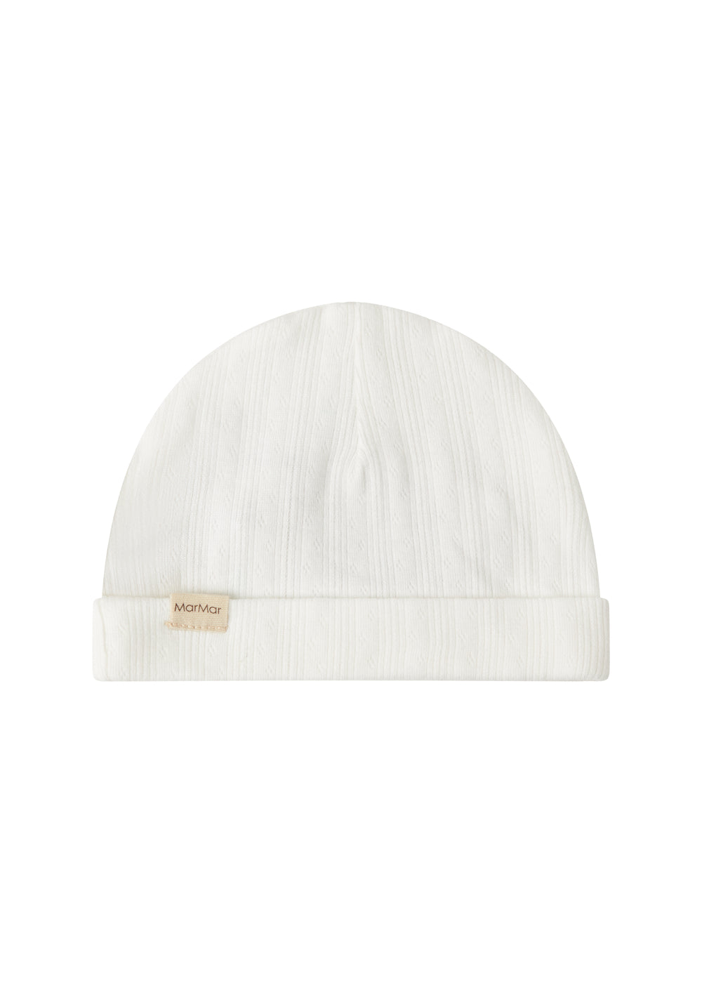 Hvid pointelle hue til baby