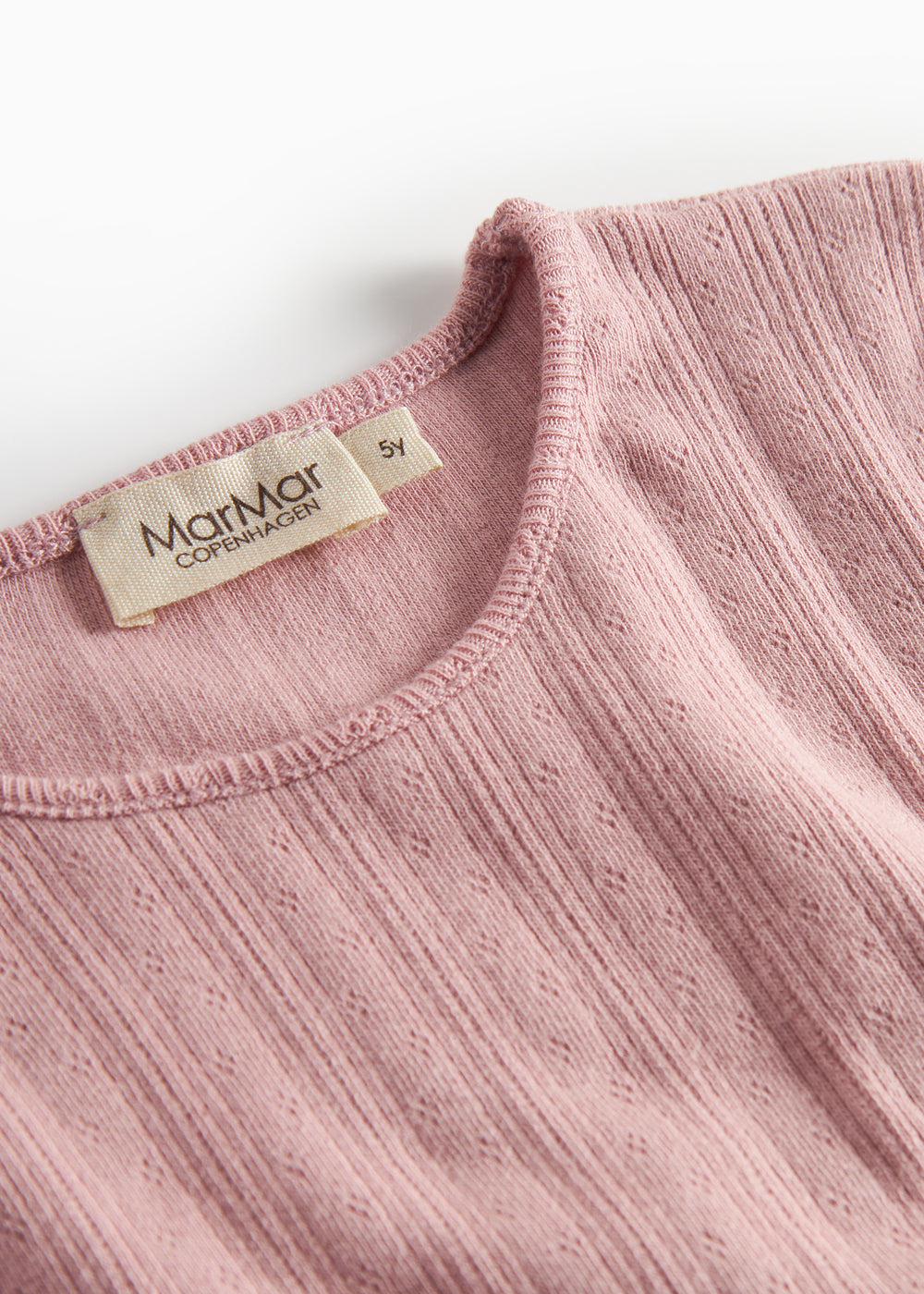 Rosa pointelle bluse til børn med lange ærmer