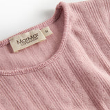 Rosa pointelle bluse til børn med lange ærmer