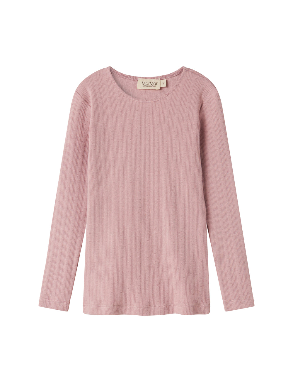 Rosa pointelle bluse til børn med lange ærmer