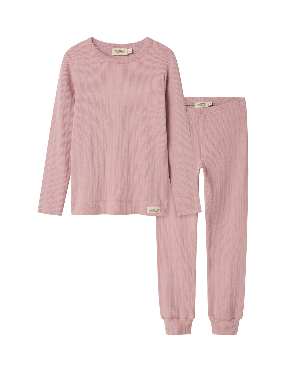 Rosa pointelle nattøjbluse