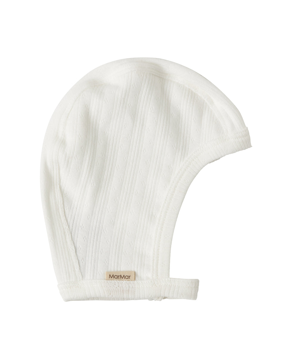 Rosa pointelle hjelm til baby