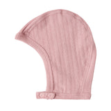 Rosa pointelle hjelm til baby