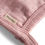 Rosa pointelle hjelm til baby