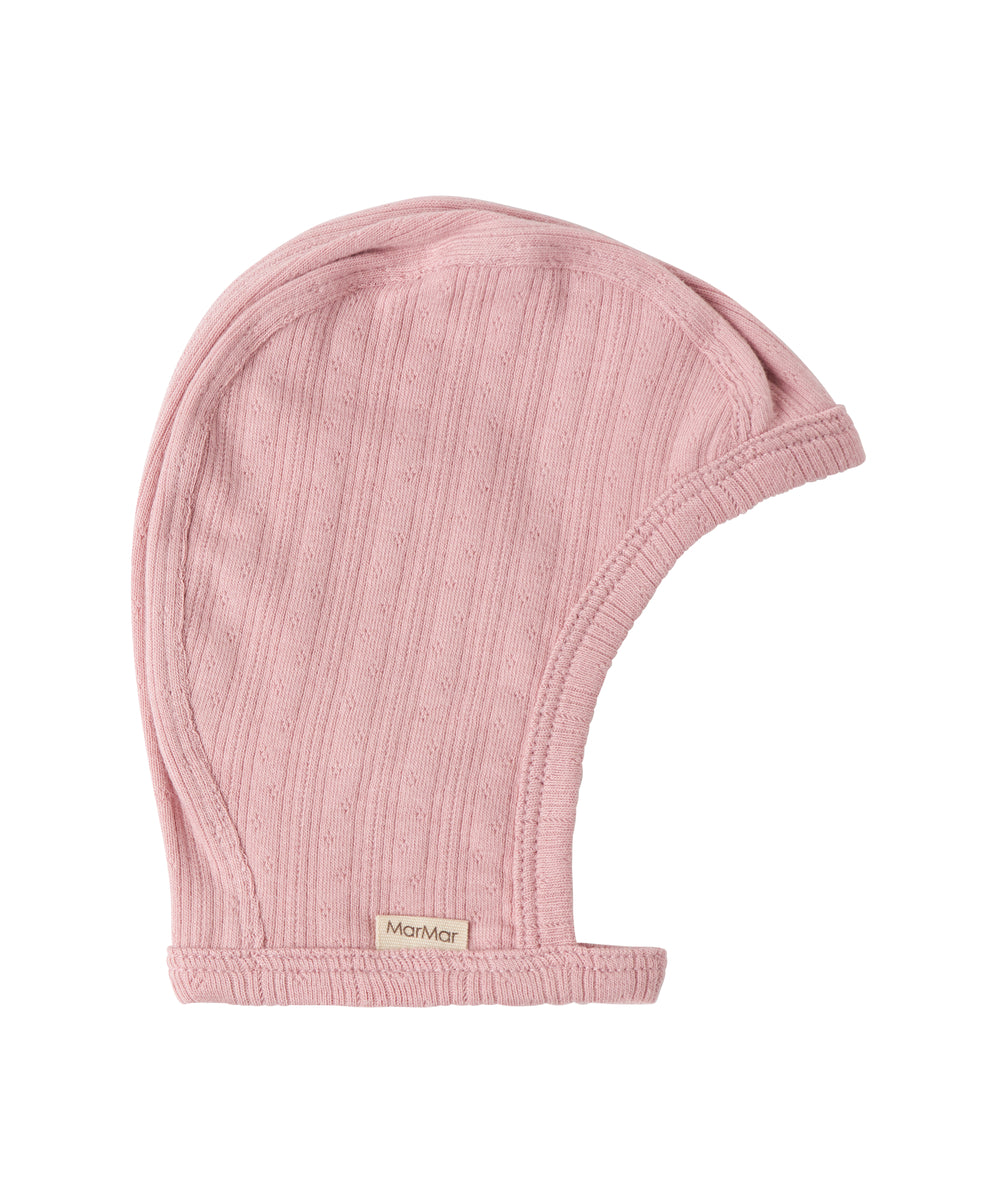 Rosa pointelle hjelm til baby