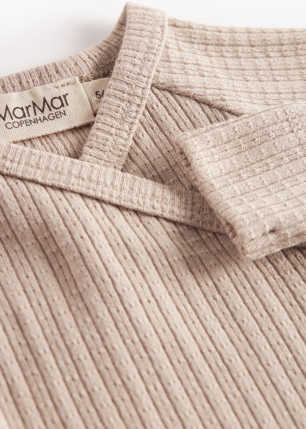 Beige pointelle slå-om body med lange ærmer til baby