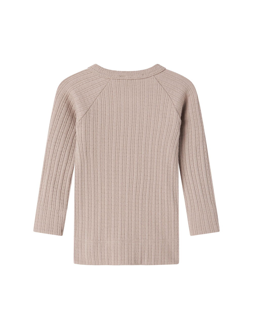 Beige pointelle slå-om bluse med lange ærmer til baby
