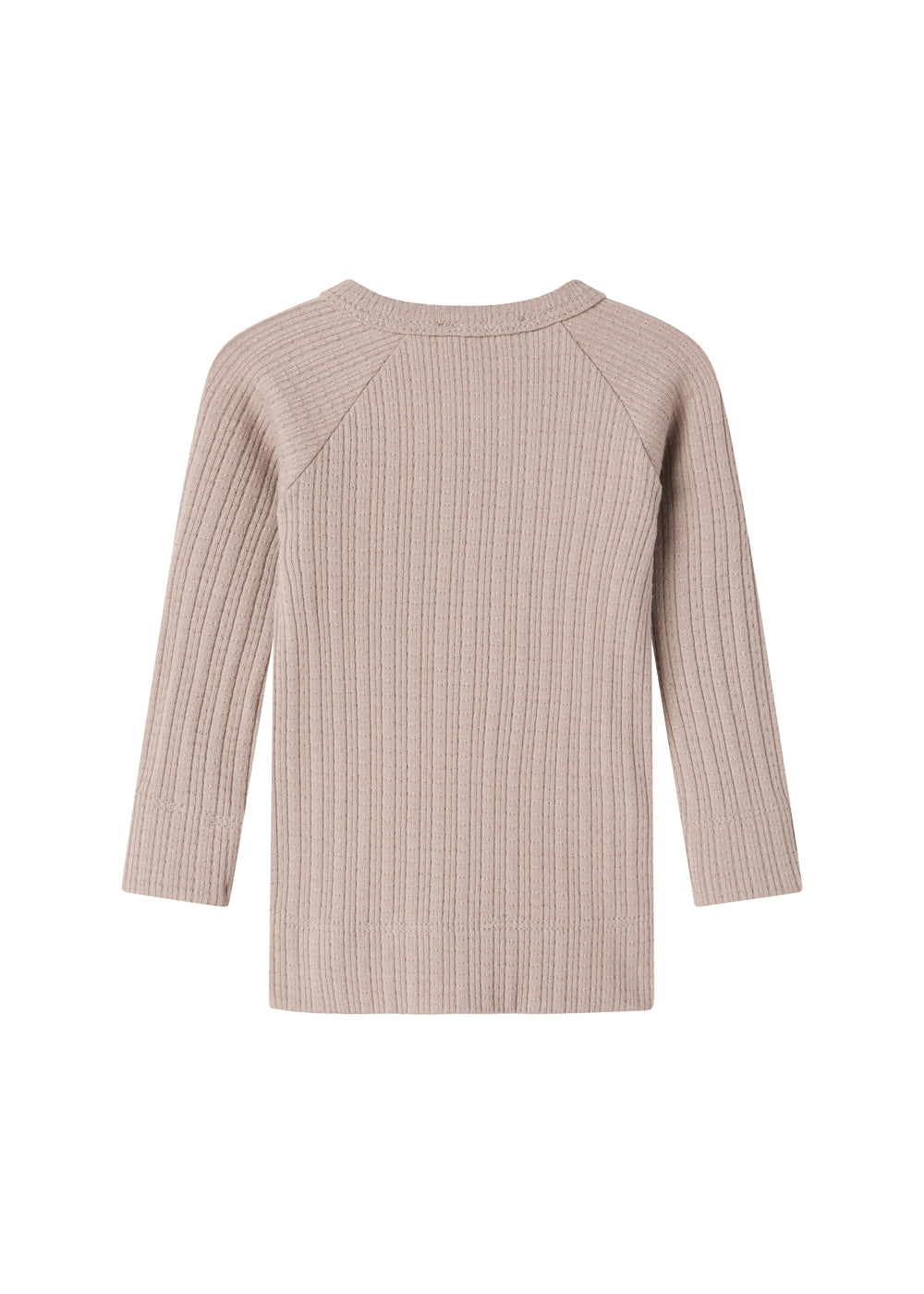 Beige pointelle slå-om bluse med lange ærmer til baby