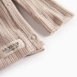 Beige pointelle slå-om bluse med lange ærmer til baby