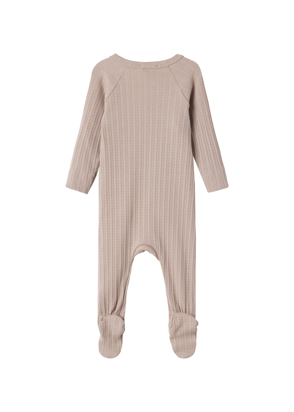 Beige pointelle heldragt med fødder til baby