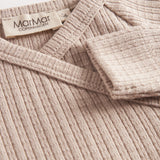 Beige pointelle heldragt med fødder til baby