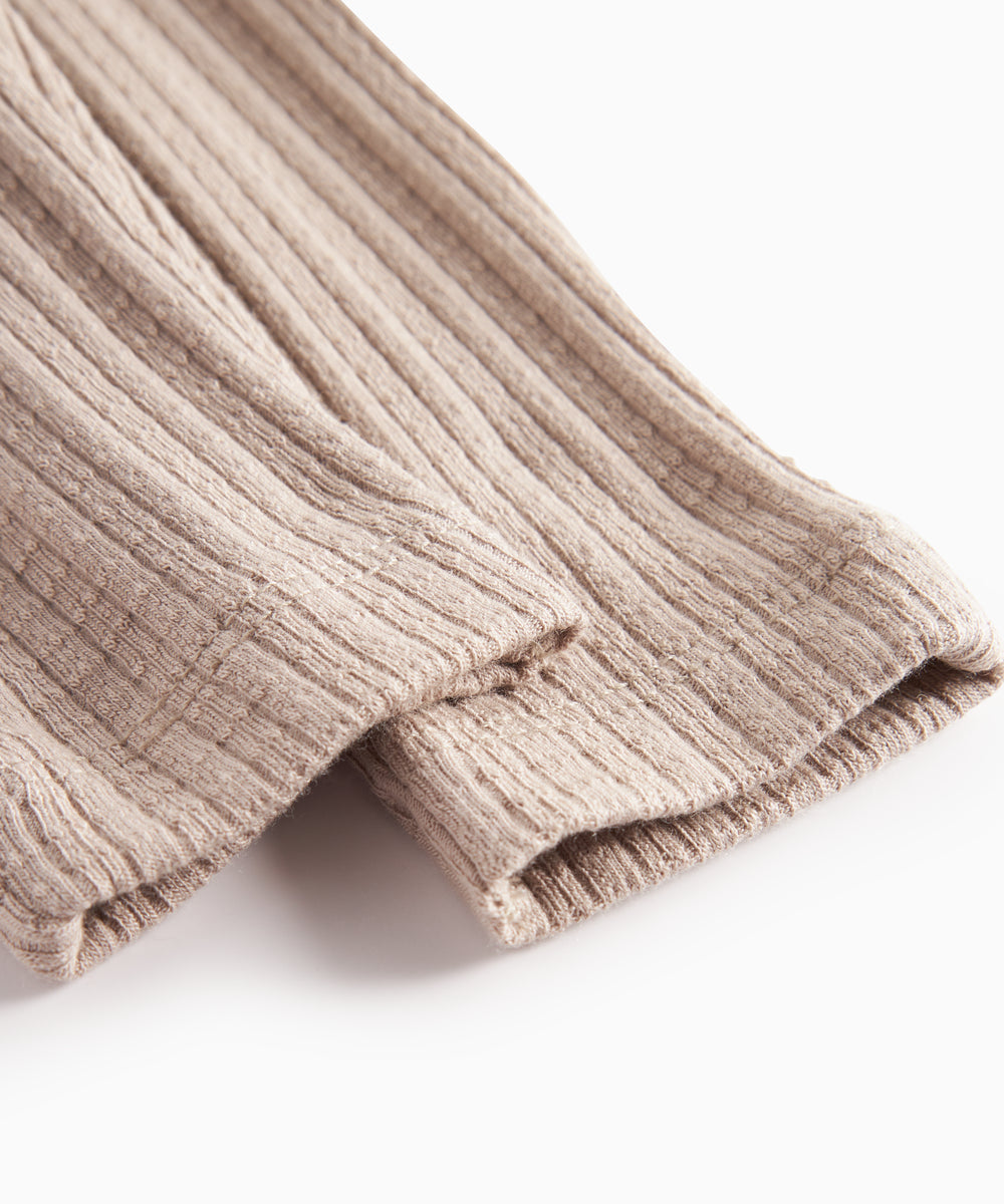 Beige pointelle bukser til baby