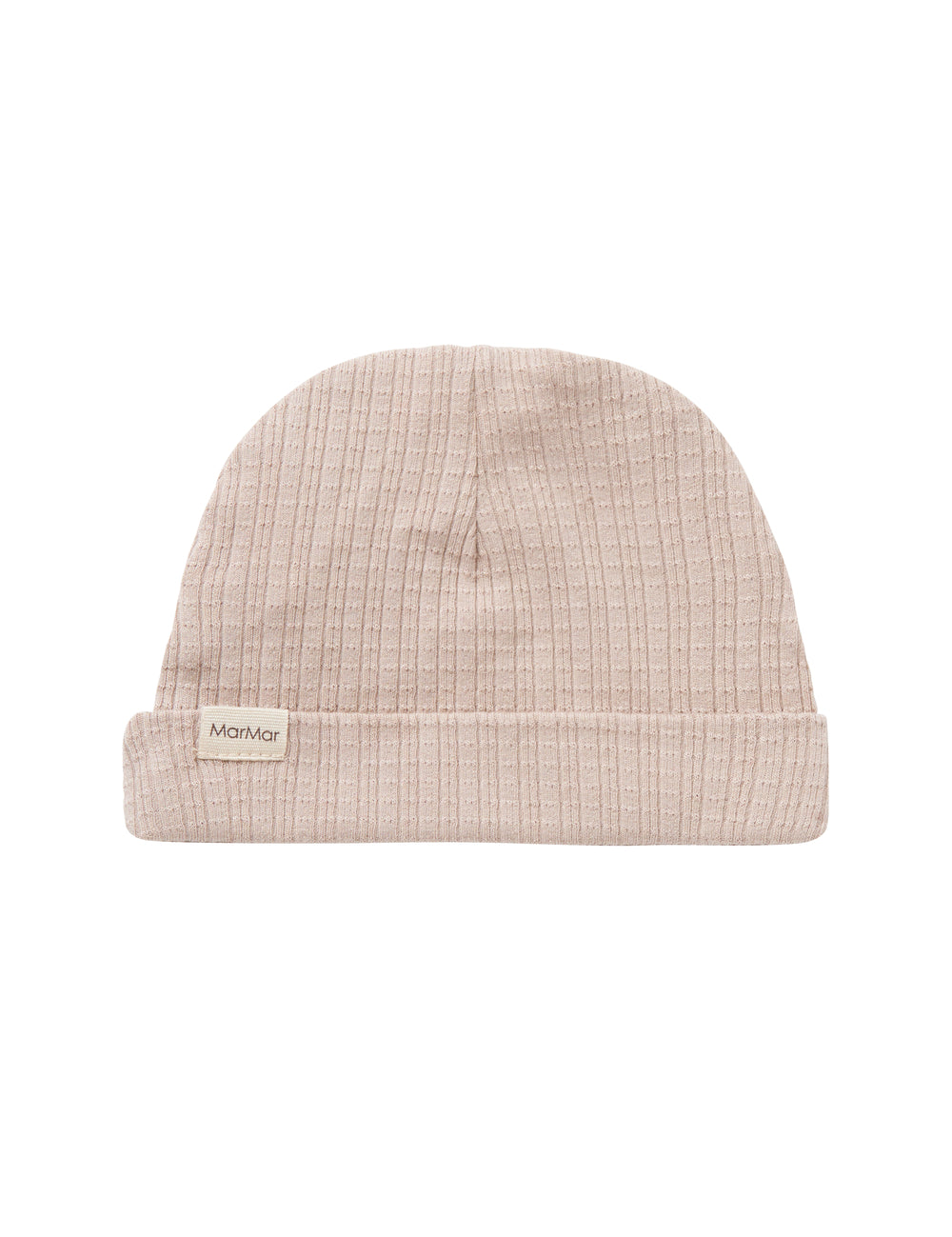 Beige pointelle hat for baby