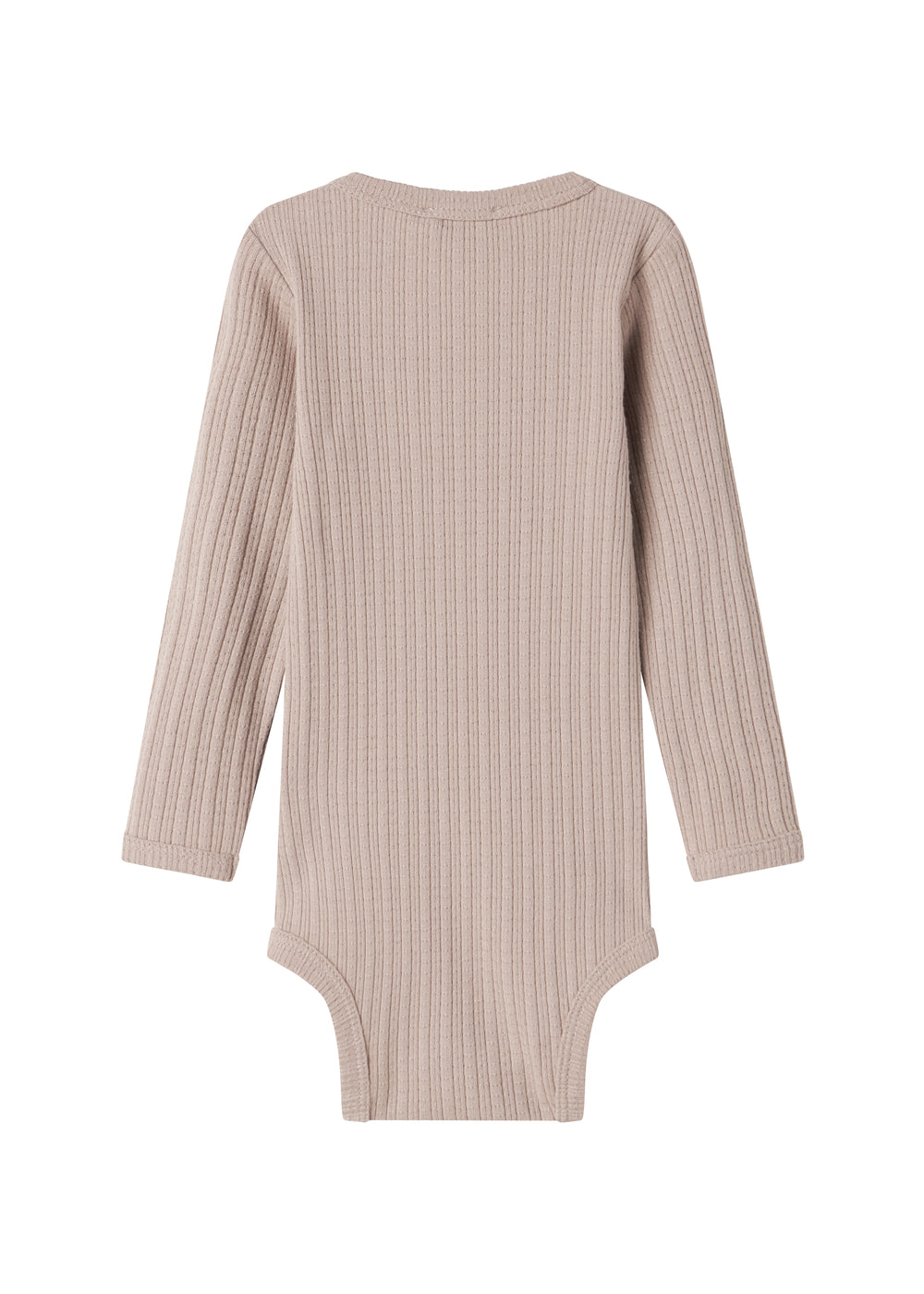 Beige pointelle body med lange ærmer til baby