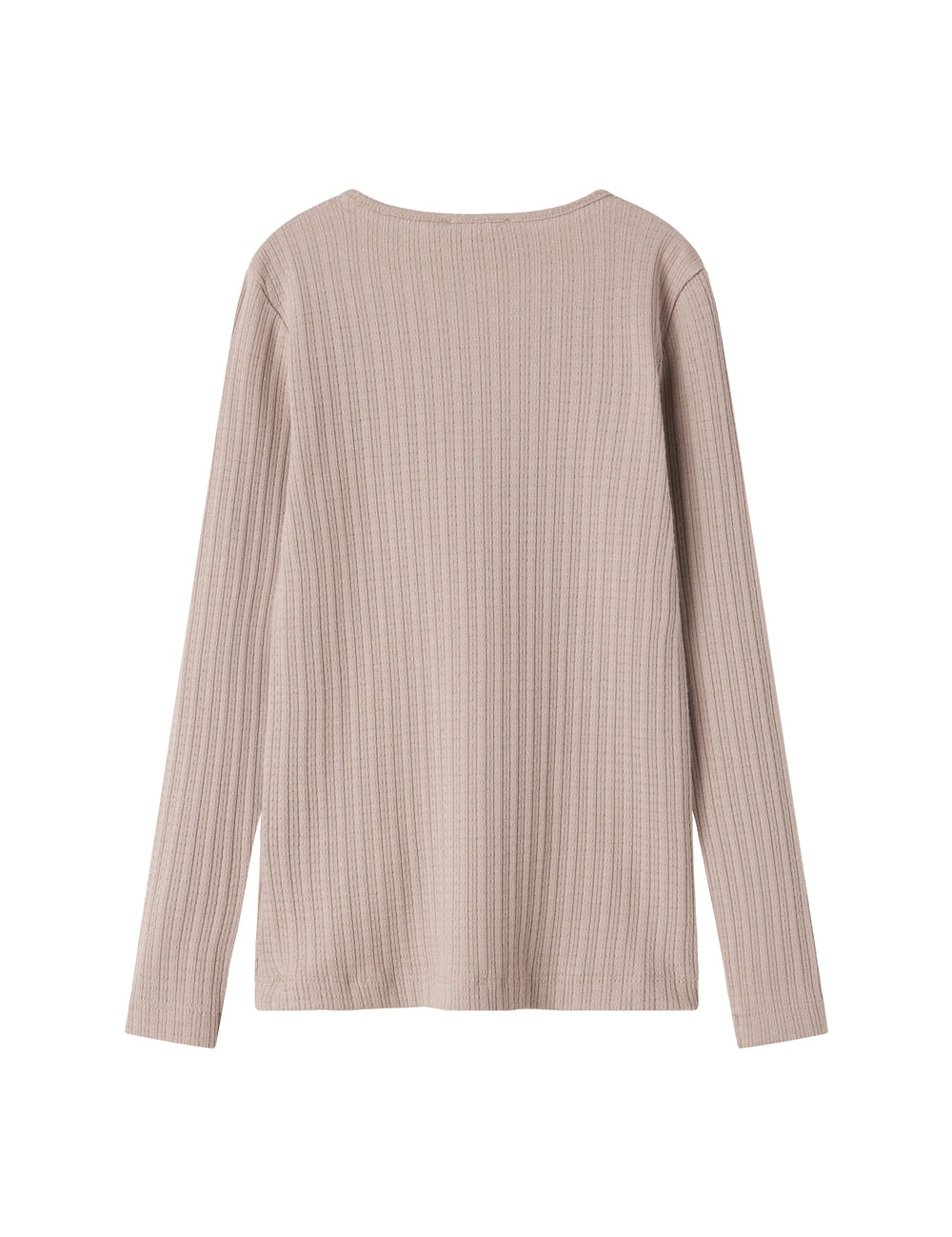 Beige pointelle bluse med lange ærmer til børn