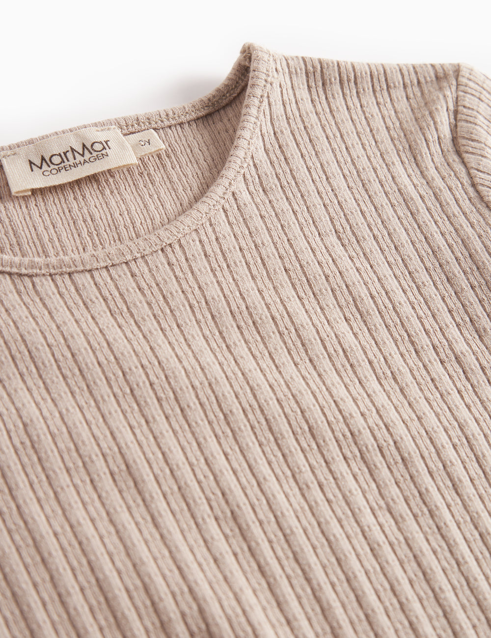 Beige pointelle bluse med lange ærmer til børn