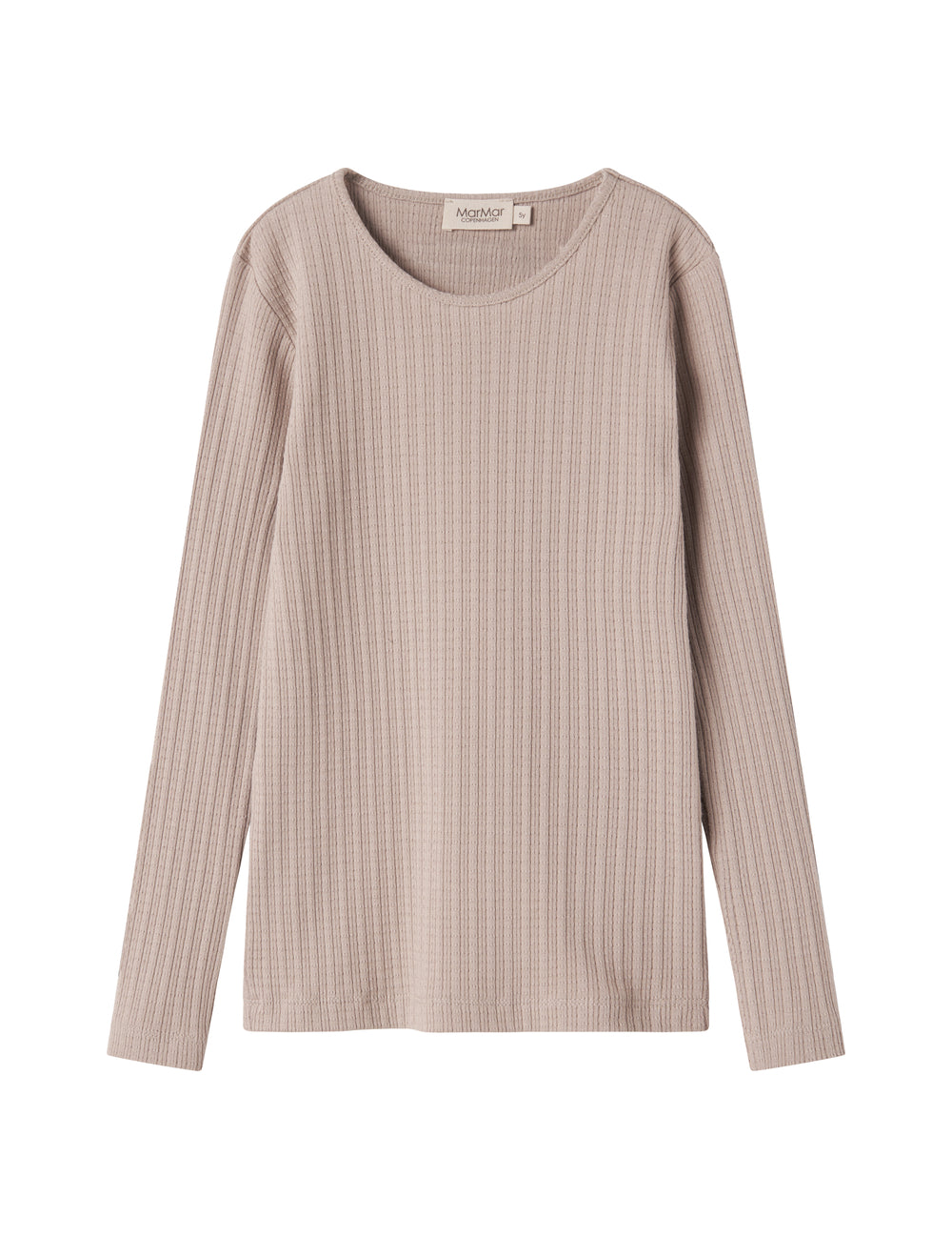 Beige pointelle bluse med lange ærmer til børn