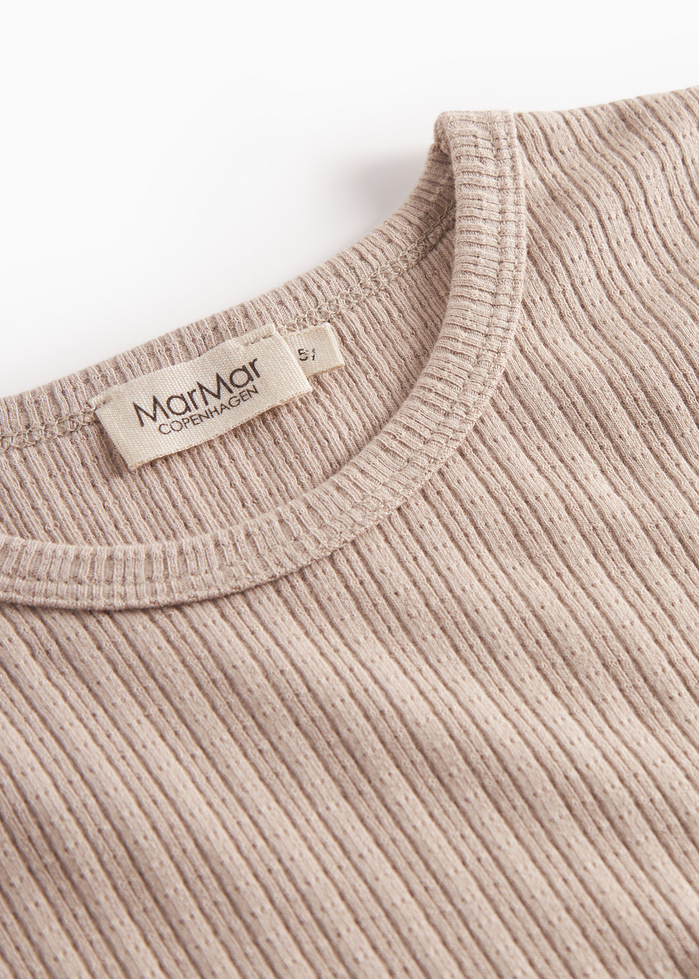 Beige pointelle nattøj - langærmet bluse