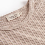 Beige pointelle nattøj - langærmet bluse