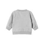 Grå sweatshirt til børn set bagfra