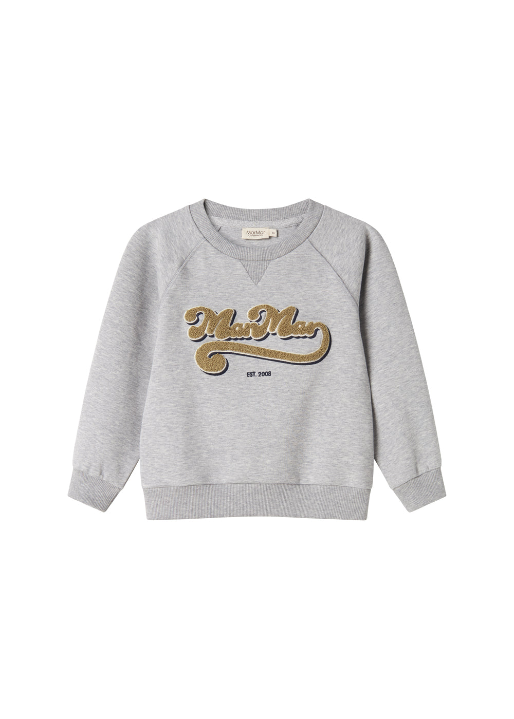 Grå sweatshirt til børn med gyldent broderet logo foran