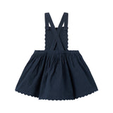 Mørkeblå selekjole til børn med bredt skørt