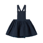 Mørkeblå selekjole til børn med bredt skørt