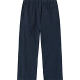 Mørkeblå løse bukser til børn med elastik i taljen