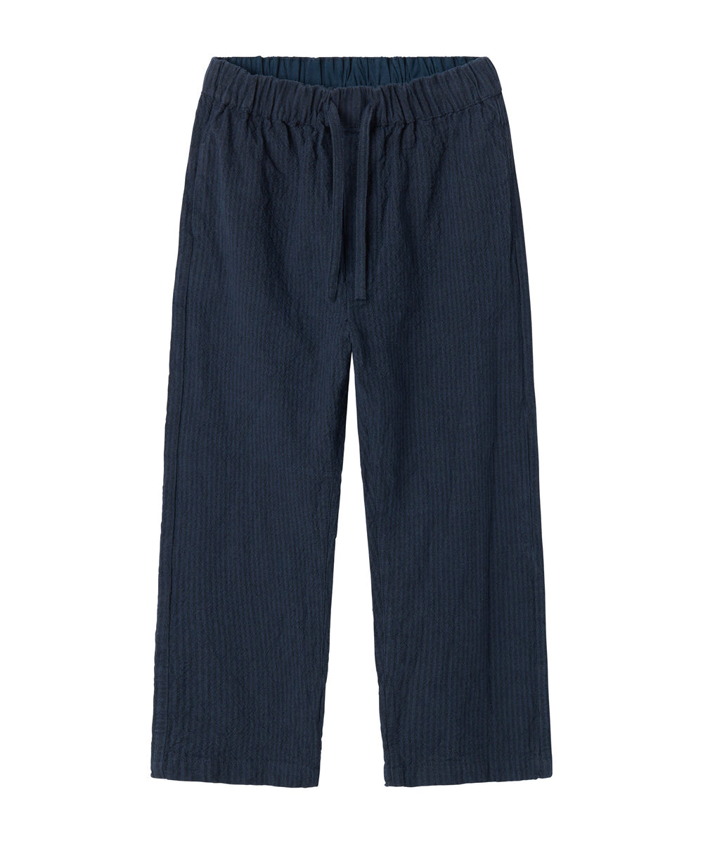 Mørkeblå løse bukser til børn med elastik i taljen