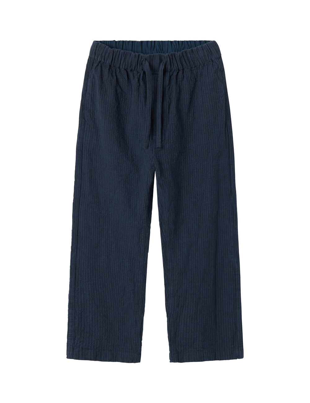 Mørkeblå løse bukser til børn med elastik i taljen