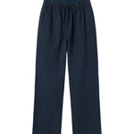 Mørkeblå bukser til kvinder med elastik i taljen