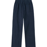 Mørkeblå bukser til kvinder med elastik i taljen