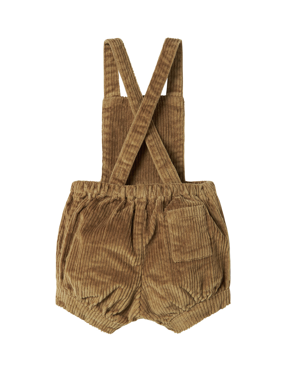 Brun fløjlsshorts med seler til børn