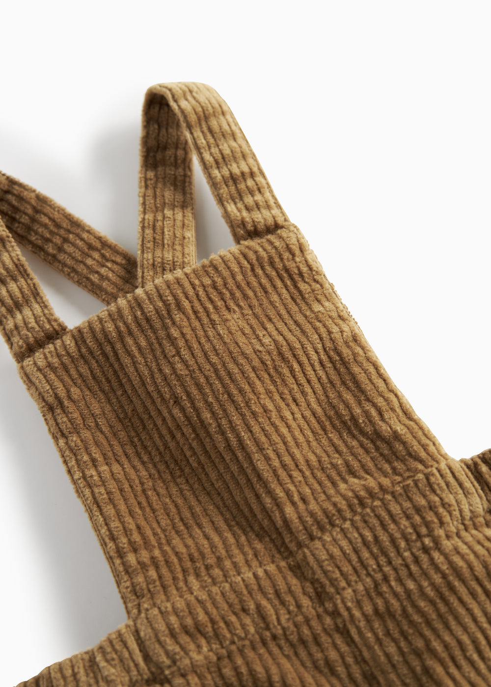 Brun fløjlsshorts med seler til børn