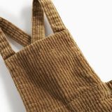 Brun fløjlsshorts med seler til børn