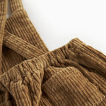 Brun fløjlsshorts med seler til børn