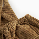 Brun fløjlsshorts med seler til børn