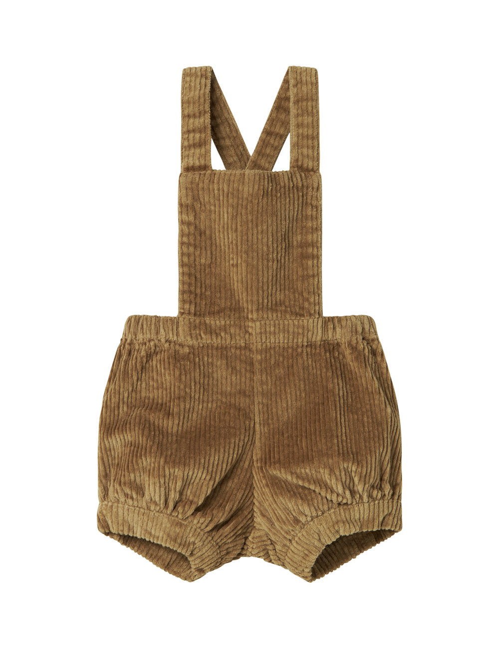 Brown velvet shorts with suspenders for children
