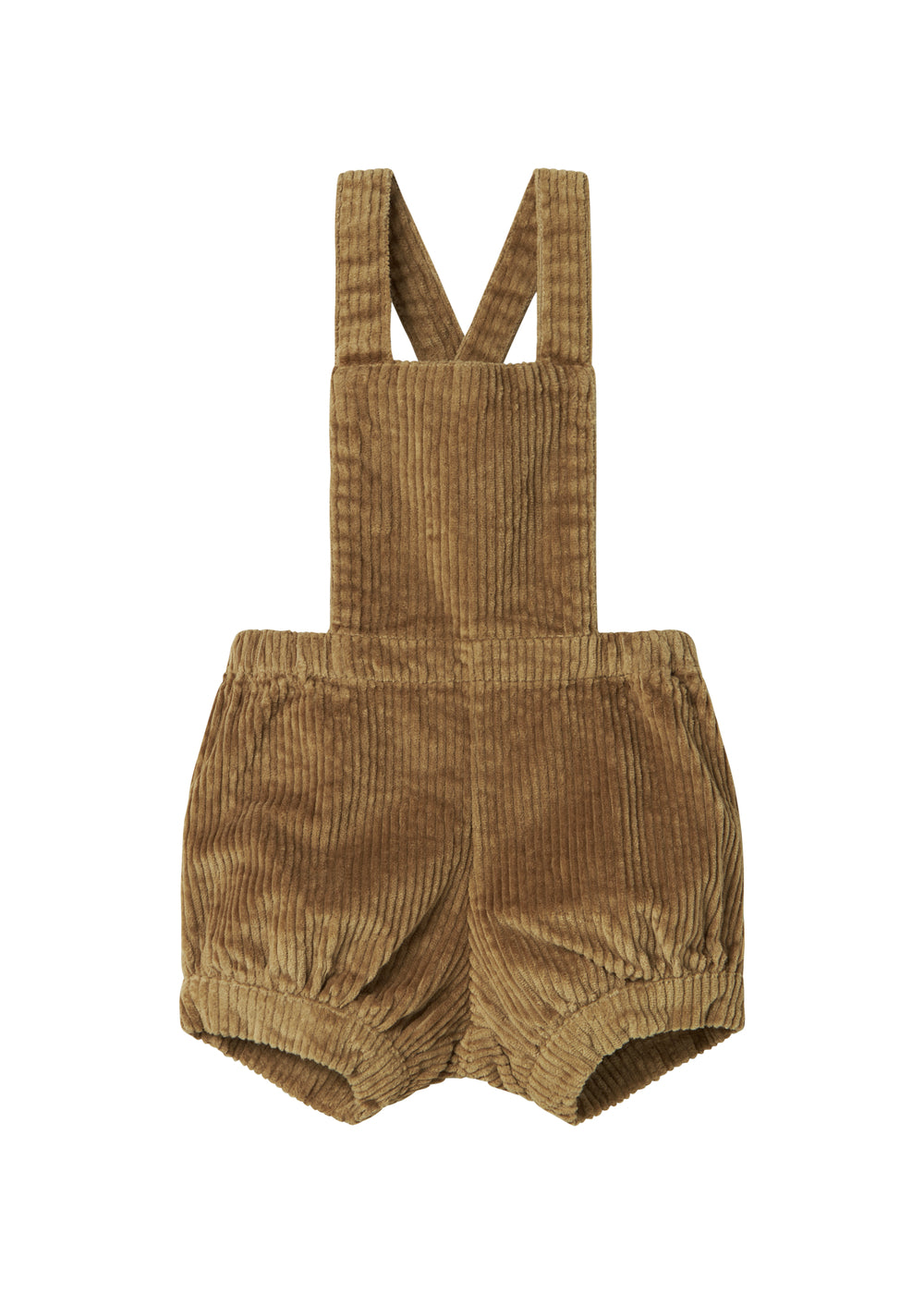 Brun fløjlsshorts med seler til børn