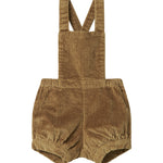 Brun fløjlsshorts med seler til børn