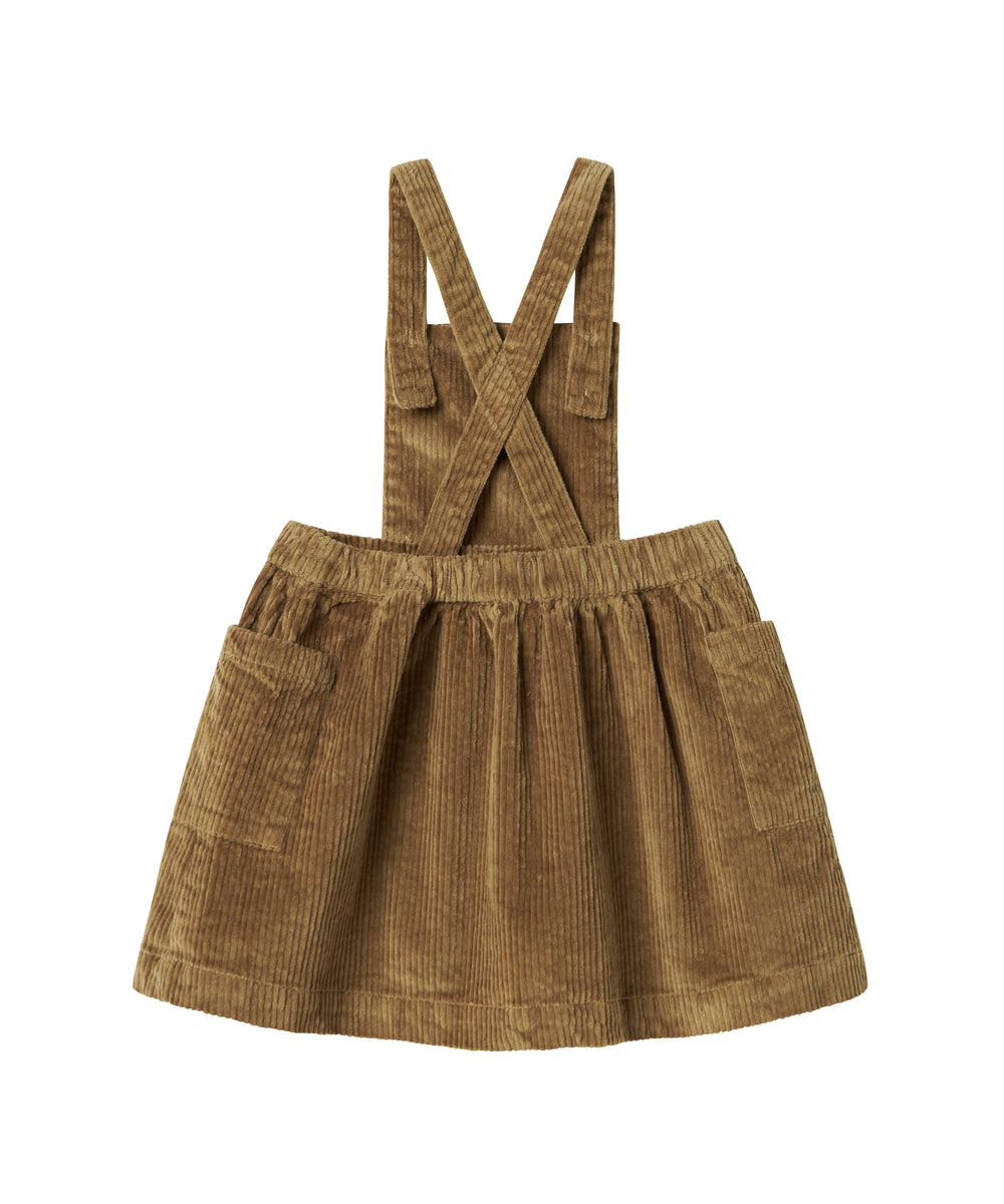 Brun fløjlssele­kjole til børn med justerbare stropper