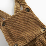 Brun fløjlssele­kjole til børn med justerbare stropper