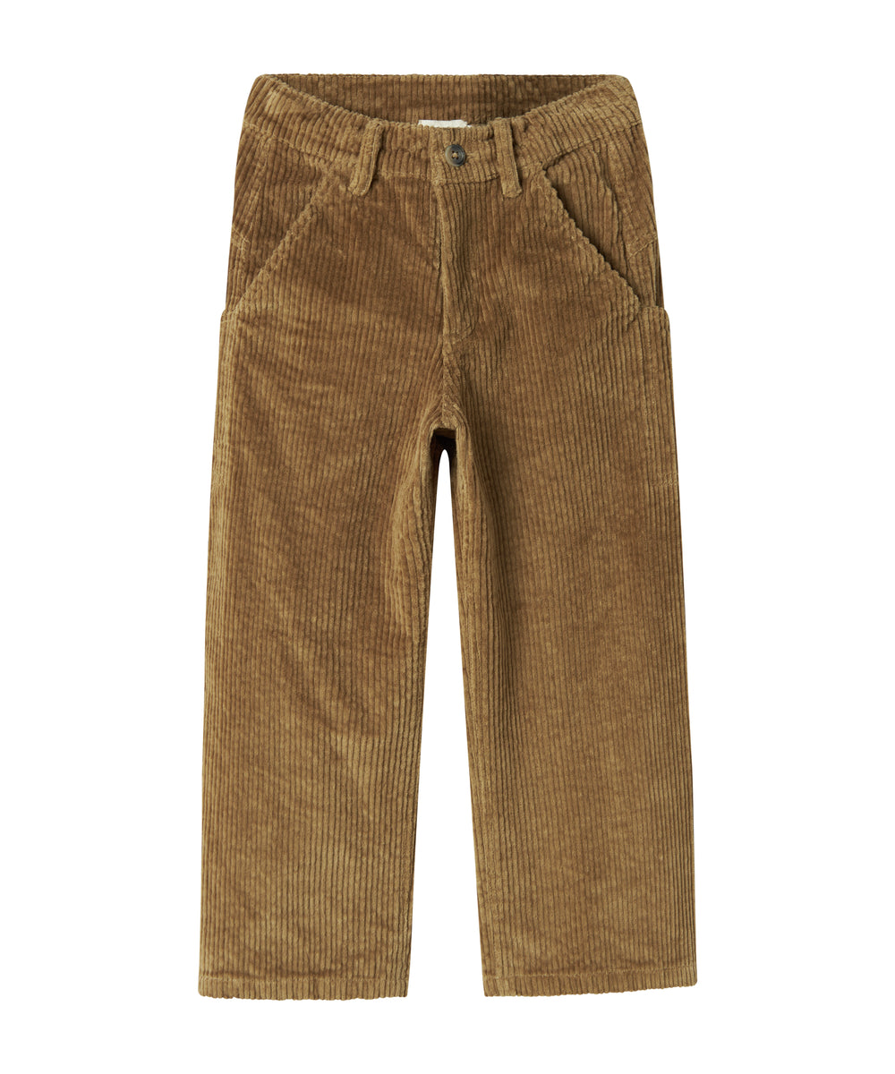 Brune fløjlsbukser med sidelommer til børn