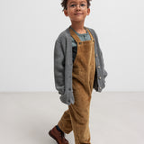 Dreng i brune selebukser og grå cardigan 