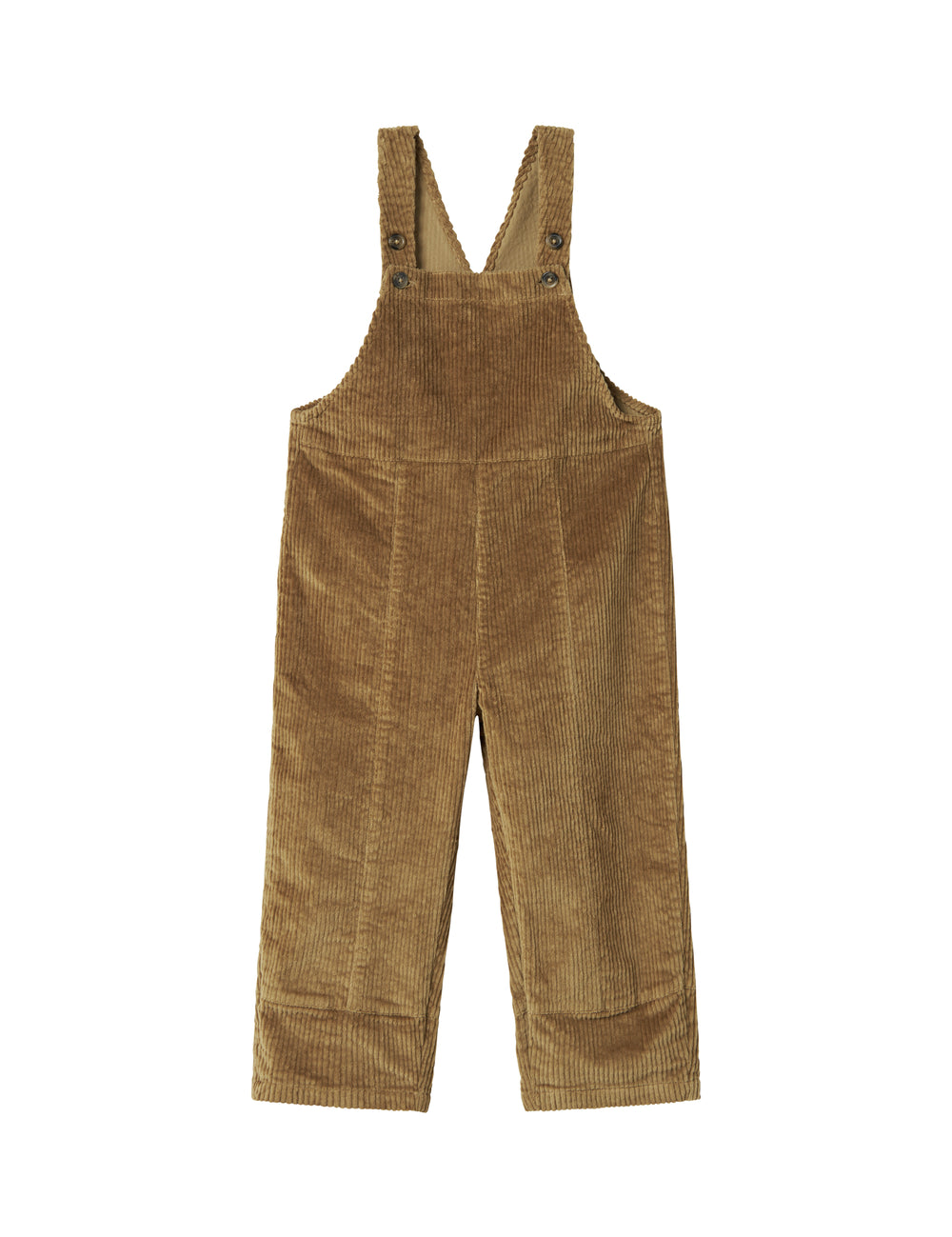 Brown velvet jumpsuit with suspenders for children