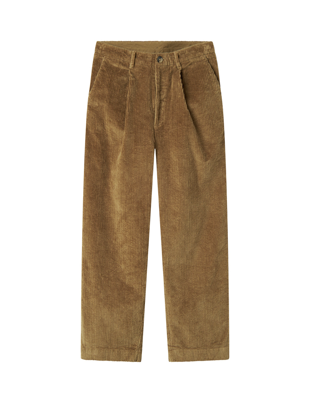 Brune fløjlsbukser med lige ben til kvinder